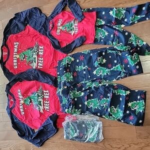 PJ Place Christmas Tree-Rex Family Pajama Set - 2 Adult Mediums, Kids 3T